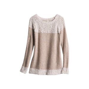 FATE Clairina Chunky Textured Knit Pullover Sweater Women's Sz M Neutral Cozy